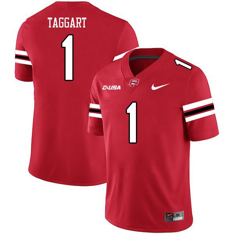 Western Kentucky Hilltoppers #1 Willie Taggart College Football Jerseys Stitched Sale-Red